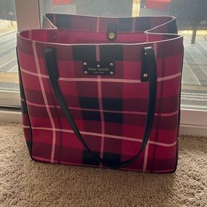 Like New with tag, KATE SPADE Ellison Avenue Sidney Tote Bag, Plaid, Snapdragon